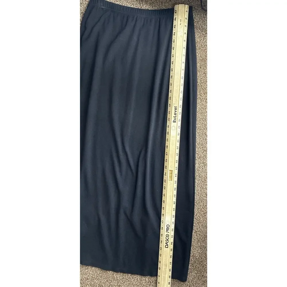 Patagonia Organic Cotton Maxi Skirt Womens L Black Pull On Stretch Knit USA